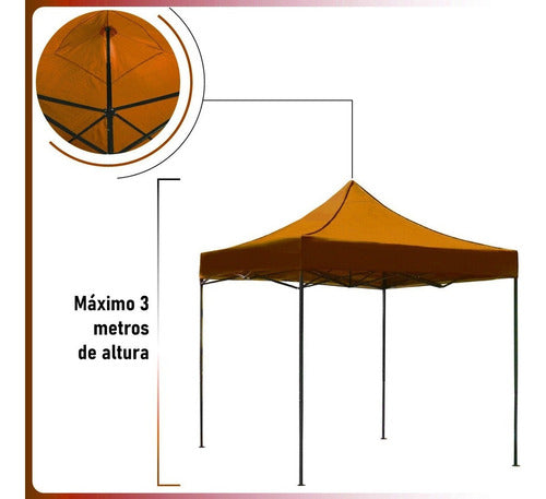 Carpa Toldo 3x3 Reforzado Plegable Impermeable Jardin 3 X 3