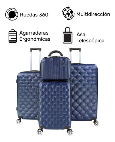 Set Juego 4 Maletas Viaje 4 Ruedas 360 Ultra Resistentes