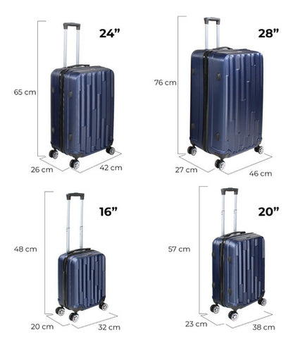 Set 4 Maletas Equipaje Viaje Ultra Resistente 4 Ruedas 360