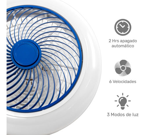 Ventilador Techo Inteligente Lampara App 18 Control Remoto