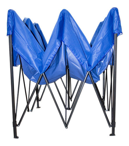 Carpa Toldo 3 X 4.5 Reforzado Plegable Impermeable Jardin Azul