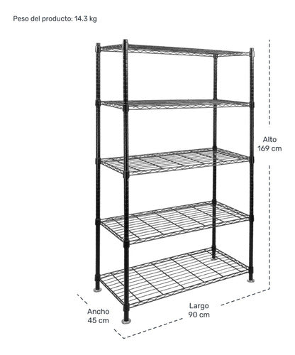 Estante 5 Niveles Organizador De Acero Hasta 200 Kg