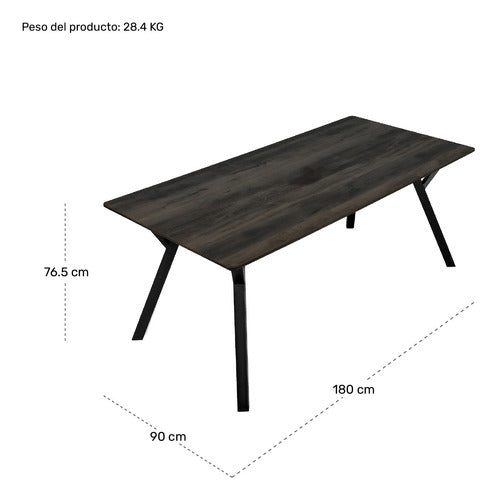 Mesa Comedor Nordico 6 Pers Casa Hogar Lujo 180x90x77