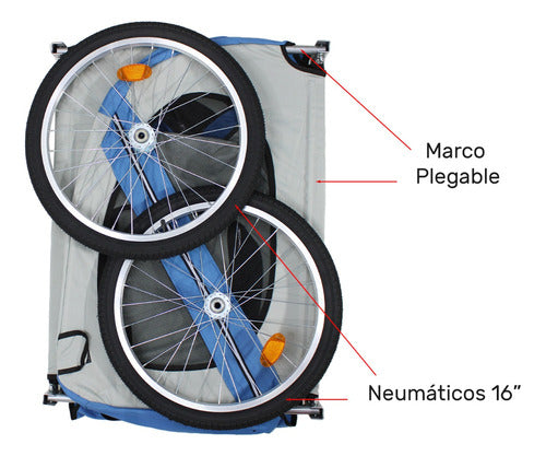 Remolque Carrito Para Bicicleta Niños Infaltil Mascotas 60kg