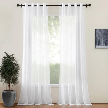 Cortinas Traslucidas Lino Texturizado Ventanas 270x215cm 2pz