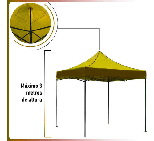 Carpa Toldo 3x3 Reforzado Plegable Impermeable Jardin 3 X 3