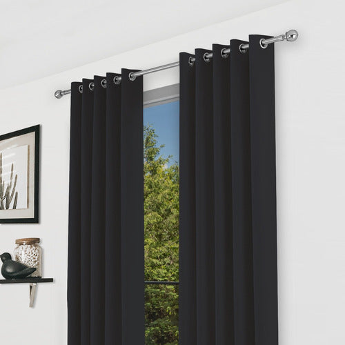 Cortina Blackout Alta Densidad 274 X 213 Cm 2 Piezas Negra