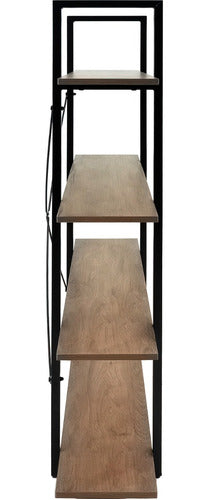 Librero Madera Estante Minimalista 4 Repisas Tipo Boho