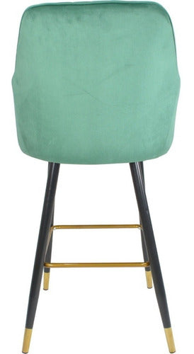 Silla Alta Tapizada Banco Sillon Eames Verde Terciopelo