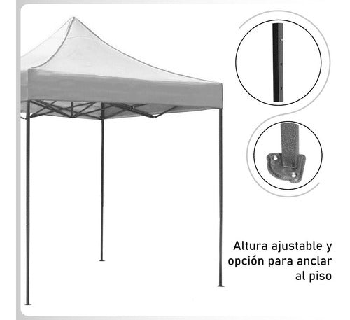 Carpa Toldo 3x3 Reforzado Plegable Impermeable Jardin blanco