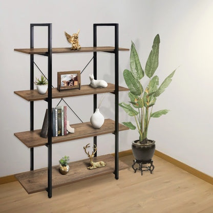 Librero Madera Estante Minimalista 4 Repisas Tipo Boho