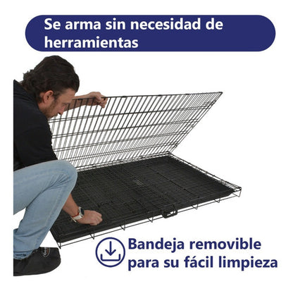 Jaula Perro Metalica Plegable 121 X 75.5 X 82 Transportadora