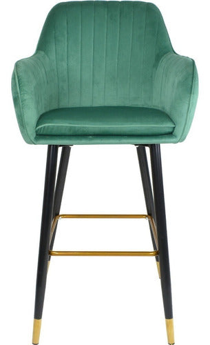 Silla Alta Tapizada Banco Sillon Eames Verde Terciopelo