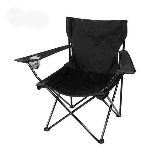 Silla Plegable Jardin Playa Alberca Acampar Exterior Negra