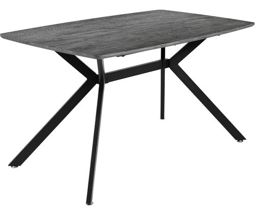 Mesa Comedor Nordico 4pers Gris Casa Hogar Lujo 130x80x74