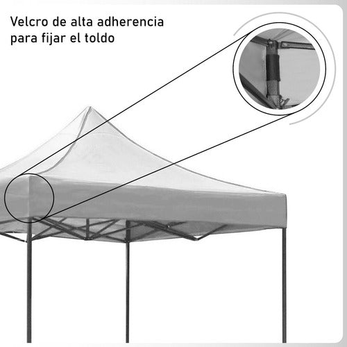 Carpa Toldo 3x3 Reforzado Plegable Impermeable Jardin blanco