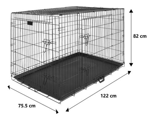 Jaula Perro Metalica Plegable 121 X 75.5 X 82 Transportadora