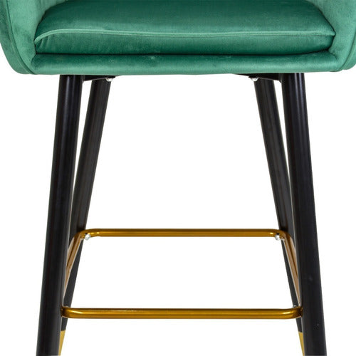 Silla Alta Tapizada Banco Sillon Eames Verde Terciopelo