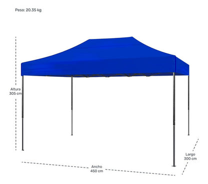 Carpa Toldo 3x4.5 Plegable Con Paredes Impermeable 600d