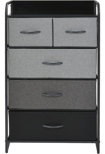 Mueble Buro Organizador Comoda 5 Cajoneras Tela Moderno Color Negro