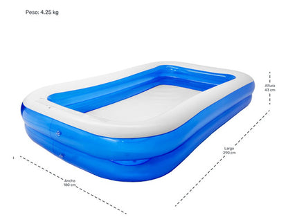 Alberca Inflable Rectangular Familiar 990l 290x180x43cm