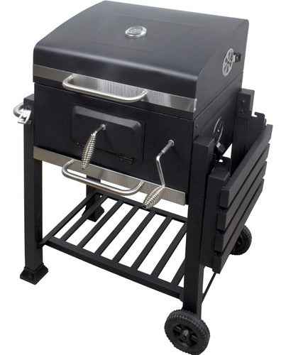 Asador De Carbon 24 Heavy Duty Portatil Negro Parrilla Carne