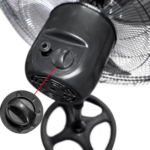 Ventilador 3 En 1 Negro Con 3 Aspas Color Plateado, 18 De Diámetro