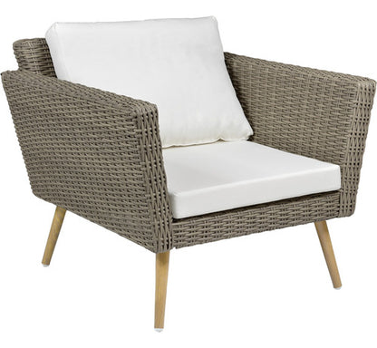 Sala Exterior 4pzs Tipo Rattan Patio Terraza Jardin Beige