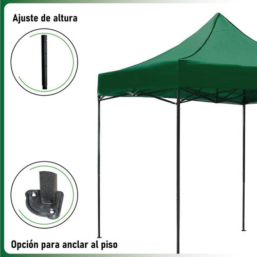 Carpa Toldo 3x3 Reforzado Plegable Impermeable Jardin 3 X 3