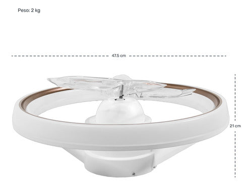 Ventilador Techo Direcciones Luz Led Inteligente Control 20