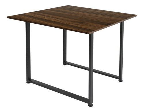 Mesa de Comedor Industrial Minimalista Tipo Madera Cuadrada 90 X 90 Cm