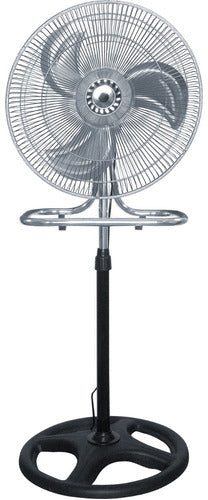 Ventilador 3 En 1 Negro Con 3 Aspas Color Plateado, 18 De Diámetro