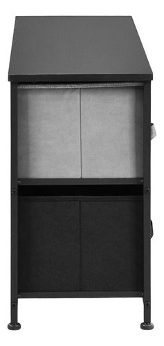 Mueble Buro Organizador Comoda Tela Metal 5 Cajoneras