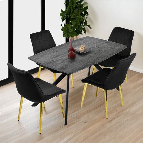 Mesa Comedor Nordico 4pers Gris Casa Hogar Lujo 130x80x74