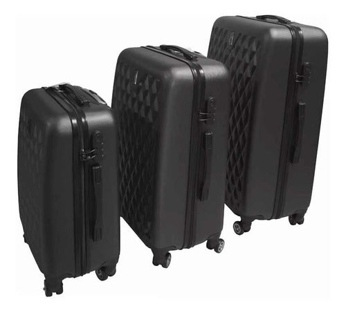 Maletas Set Kit 3 Rigidas Viaje Vacaciones Maleta Plata