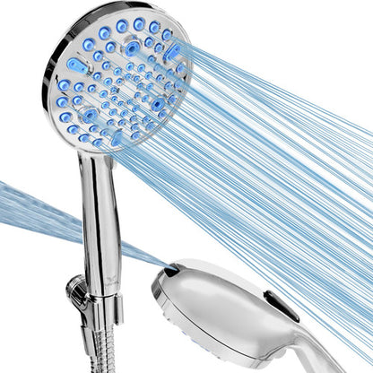 Regadera Antimicrobiana Con Manguera Ultra Flexible 9 Modos Acabado Cepillado