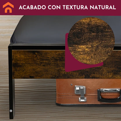 Base Cama Individual Usb Country Tipo Madera Moderna