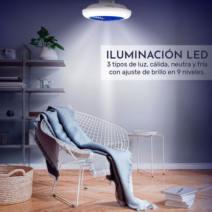 Ventilador Techo Inteligente Lampara App 18 Control Remoto