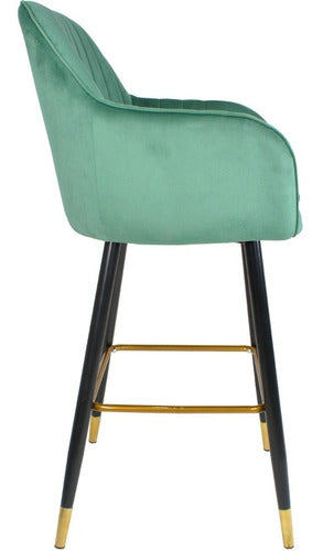 Silla Alta Tapizada Banco Sillon Eames Verde Terciopelo