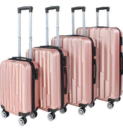 Set Juego 4 Maletas Rosa Metalico Equipaje Viaje Ultra Resistente 4 Ruedas