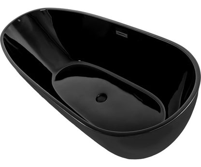 Tina Baño Bañera Fibra Vidrio Lujo Minimalista 283l 169x78 Color Negro