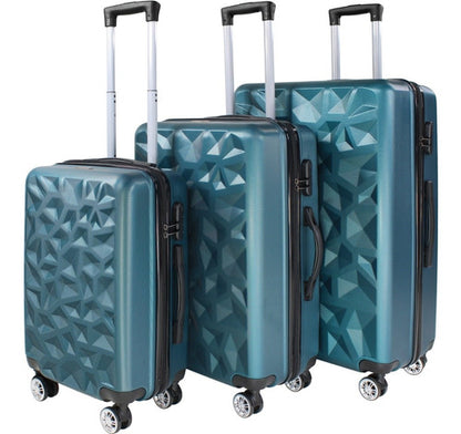 Set Juego 3 Maletas Rigidas Equipaje Viaje 4 Ruedas 360 Azul