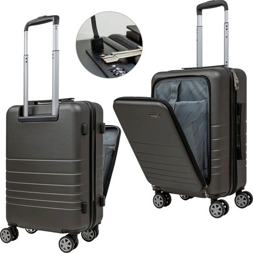 Set 2 Maletas Viaje Gris Cabina Avion 21 Y 18 4 Ruedas 360°