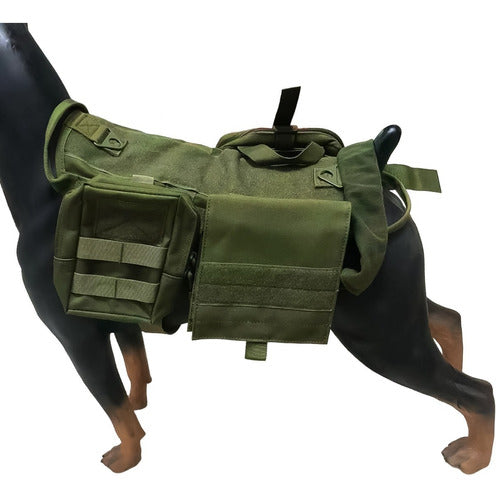 Pechera Chaleco Tactico Militar Perro Talla Extra Grande Bolsas Negro