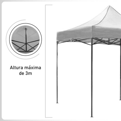 Carpa Toldo 3x3 Reforzado Plegable Impermeable Jardin blanco