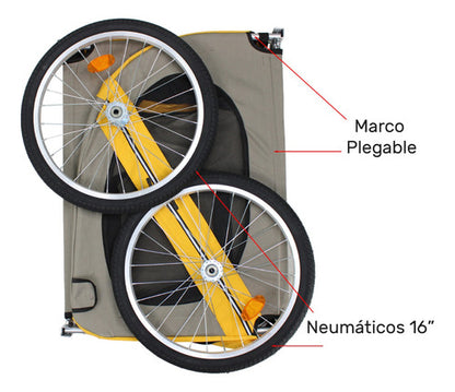 Remolque Carrito Para Bicicleta Niños Infaltil Mascotas 60kg