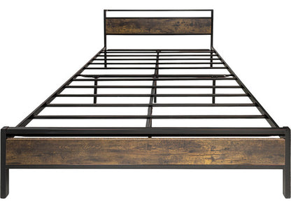 Base Cama Queen Country Tipo Madera Moderna Metal Acero