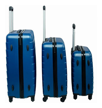 Juego Maletas Viaje Set 3 Maleta Rigidas Ruedas Vacaciones Azul