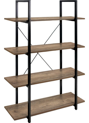 Librero Madera Estante Minimalista 4 Repisas Tipo Boho