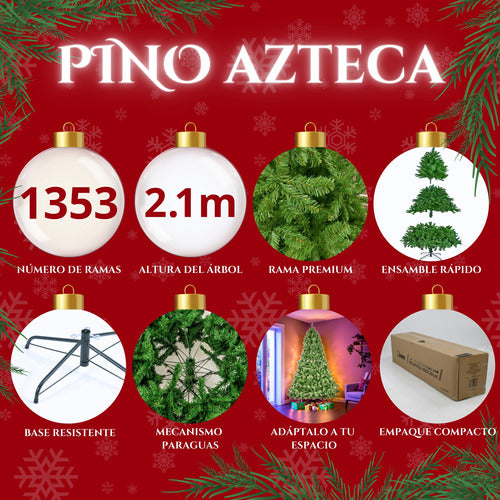 Arbol Navidad Pino Artificial Pachon Frondoso Verde 220cm